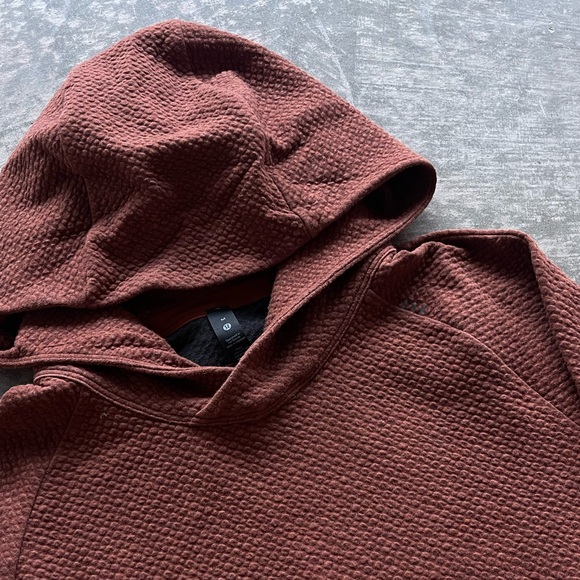 Lululemon Men’s At Ease Hoodie Sweater Brown Pullover Zip Pockets Jacket Medium - Picture 3 of 4